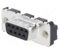 D-Sub | PIN: 9 | socket | female | for panel mounting | angled 90° | 5A