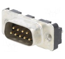 D-Sub | PIN: 9 | socket | male | for panel mounting | straight | 5A