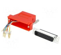 Transition: adapter | D-Sub 25pin male,RJ45 socket | red