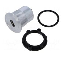 Adapter | for panel mounting,rear side nut | USB 2.0 | Thread: M22