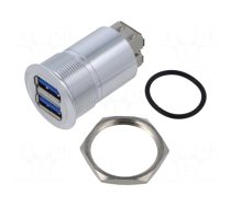 Adapter | USB A socket x2,both sides | USB 3.0 | Thread: M22 | 1÷10mm