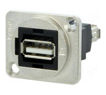 Coupler | USB A socket,both sides | FT | USB 2.0 | metal | 19x24mm