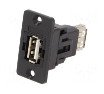 Coupler | USB A socket,both sides | SLIM | USB 2.0 | gold-plated