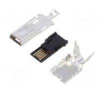 Plug | USB B mini | UX | for cable | soldering | PIN: 5 | straight | 50pcs.
