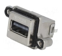 Connector: USB A | socket | MUSB | for panel mounting,screw | THT