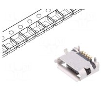 Connector: USB B micro | socket | on PCBs | SMT,THT | PIN: 5 | USB 2.0