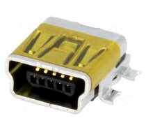 Socket | USB B mini | on PCBs | SMT | PIN: 5 | horizontal