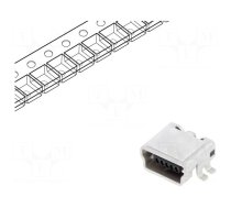 Socket | USB B mini | UX | on PCBs | SMT | PIN: 5 | horizontal | USB 2.0