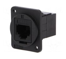 Coupler | FT | Cat: 3 | Layout: 6p4c | RJ11 socket,both sides | 19x24mm