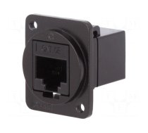 Coupler | FT | Cat: 5e | Layout: 8p8c | RJ45 socket,both sides | 19x24mm