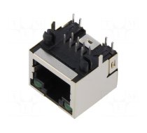 Socket | RJ45 | PIN: 8 | shielded,with LED | Layout: 8p8c | THT