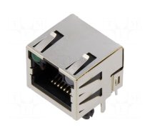 Socket | RJ45 | PIN: 8 | shielded,with LED | Layout: 8p8c | THT