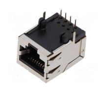 Socket | RJ45 | PIN: 8 | shielded,with LED | Layout: 8p8c | THT