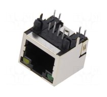 Socket | RJ45 | PIN: 8 | shielded,with LED | Layout: 8p8c | THT