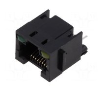 Socket | RJ45 | PIN: 8 | with LED | Layout: 8p8c | on PCBs,PCB snap | THT