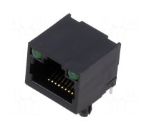 Socket | RJ45 | PIN: 8 | with LED | Layout: 8p8c | on PCBs,PCB snap | THT