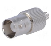 Connector: BNC | plug | female | straight | 50Ω | crimped | for cable | POM