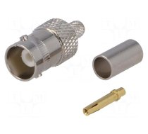 Connector: BNC | plug | female | straight | 50Ω | RG58 | crimped