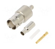 Connector: BNC | plug | female | straight | 50Ω | soldering,crimped