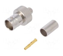 Connector: BNC | plug | female | straight | 75Ω | crimped | for cable