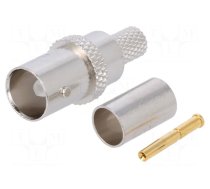 Connector: BNC | plug | female | straight | 75Ω | crimped | for cable