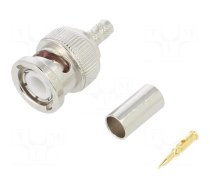 Connector: BNC | plug | male | straight | 50Ω | crimped | for cable | POM