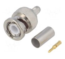 Connector: BNC | plug | male | straight | 50Ω | RG223,RG400 | crimped