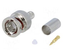 Connector: BNC | plug | male | straight | 75Ω | crimped | for cable | POM