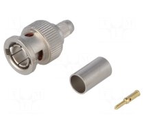 Connector: BNC | plug | male | straight | 75Ω | crimped | for cable