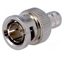 Connector: BNC | plug | male | straight | 75Ω | crimped | for cable | POM