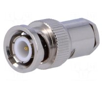 Connector: BNC | plug | male | straight | 75Ω | RG59 | clamp,crimped | PTFE