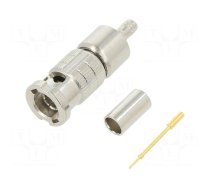 Plug | Micro BNC | male | straight | 75Ω | soldering,crimped | for cable