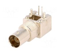 Connector: BNC | socket | female | angled | 50Ω | THT