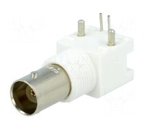 Connector: BNC | socket | female | angled 90° | 50Ω | THT | gold-plated