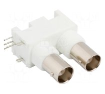 Connector: BNC | socket | female | angled 90° | 50Ω | THT | polypropylene