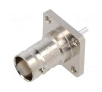 Socket | BNC | female | straight | 50Ω | soldering | flange (4 holes)