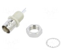 Socket | BNC | female | straight | 50Ω | soldering | PPO | silver plated