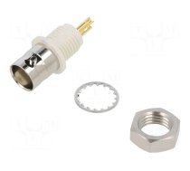 Connector: BNC | socket | female | straight | 50Ω | soldering | PTFE