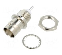 Connector: BNC | socket | female | straight | 50Ω | soldering | PTFE