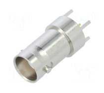 Connector: BNC | socket | female | straight | 50Ω | THT | on PCBs | PTFE