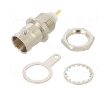 Socket | BNC | female | straight | 75Ω | soldering | POM | gold-plated