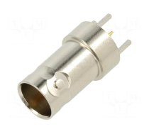 Connector: BNC | socket | female | straight | 75Ω | THT | on PCBs | PTFE