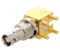 Socket | Micro BNC | female | angled 90° | 75Ω | THT | PTFE | gold-plated