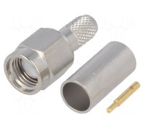 Connector: SMA | plug | male | straight | 50Ω | RG58C/U | for cable | PTFE