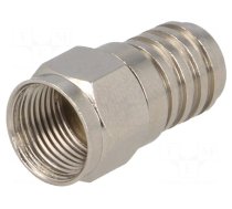 Connector: F | plug | male | straight | RG59 | 6mm | crimped | for cable