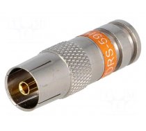 Connector: coaxial 9.5mm (IEC 169-2) | plug | female | RG59