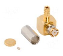 Connector: coaxial | plug | female | angled 90° | 50Ω | soldering | SMP