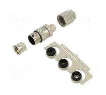 Connector: M12 | plug | male | D code-Ethernet | for cable | IDC