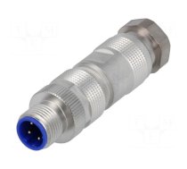 Plug | M12 | PIN: 4 | male | D code-Ethernet | for cable | IDC | straight