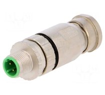 Plug | M12 | PIN: 4 | male | D code-Ethernet | for cable | screw terminal